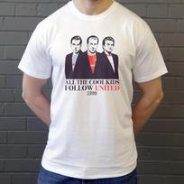 Manchester United 1990 Grafinis T-shirt Vyriškas XL Baltas Trumpomis Rankovėmis Futbolo Filmas 2XL