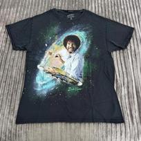 Bob Ross Marškinėliai Suaugusiems M Juodi The Joy of Painting Galaktika Kosmosas Retro Hipis 4XL