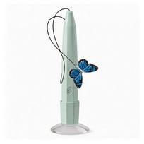 Suction Cup Base Cat Teasing Stick USB Rechargeable Electric Butterfly Cat Toy  Cat Exercise žalia