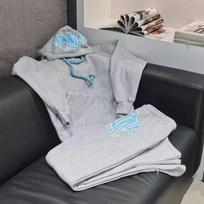 Aukštos kokybės medvilninis laisvalaikio sportinis kostiumas Y2K Harajuku High Street Vyrai Moterys Hoodies Kelnės Hip Hop Sportinė apranga Viršutiniai drabužiai Sportinės kelnės S šviesiai pilka spalva