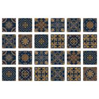 24pcs Art Tile Self-adhesive 3D Wall Sticker Kitchen Wallpaper  For Living Room Bathroom Decoration Murals Waterproof Decals 10x10cmx24PCS