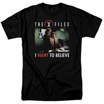 The X Files Believe At The Office T Shirt Mens Licensed TV Show Alien UFO Black XL