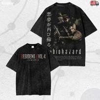 2026 New Fashion Resident Evil Cotton Washed T-Shirt Streetwear Breathable T-Shirt Unisex High Quality T Shirt Men Women Tee ... S įvairiaspalvis