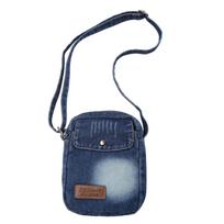 Women's Sports Riding Denim Bag Crossbody Shoulder Mobile Phone Bag tamsiai mėlyna spalva