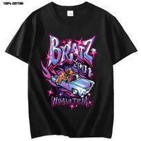Bratz T Shirts Women Summer Street Oversized T-shirt Harajuku Y2k Tops Men Women Casual Cotton Short Sleeve Tshirt S juoda