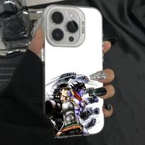 Jotaro Kujo J-Jojos telefono dėklas, skirtas iPhone 16,15,14,13,12,11,Pro,Max,Plus,Mini,XS,SE, apsaugantis nuo kritimo, pilkas, sidabrinis, matinis, kietas buferis iPhone12mini