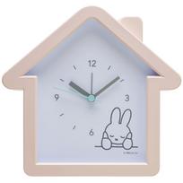 Factory Miffy Continuous Second T'S House-Shaped Clock, Analog, Silent, Hand, Table/Wall Mountable, Pink, MF-5520345PK