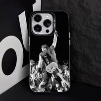 B-Bruce Springsteen dainininko dėklas telefonui iPhone 11,12,13,14,15,16,17,Pro,Max,Plus,E,Air,Mini IMD matinės juodos spalvos iPhone15