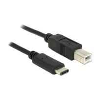 USB2.0 USB Type-C 2.0 Stecker > USB 2.0 Typ-B Stecker 0,5 m schwarz Delock