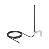 Delock 5G LTE Antenne SMA Stecker 3 - 5 dBi omnidirektional starr mit Anschlusskabel RG-58, 3 m Wandmontage outdoor schwarz