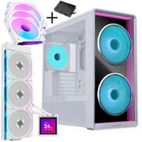 Lian Li LANCOOL 217 INF PC-Gehäuse Bundle + HydroShift II LCD-S 360TL AIO + 3x UNI FAN SL-INF 120 Reverse Blade Lüfter - weiß