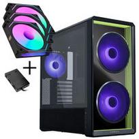 Lian Li LANCOOL 217 INF PC-Gehäuse Bundle + 3x UNI FAN SL-INF 120 Reverse Blade Lüfter - schwarz