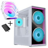 Lian Li LANCOOL 217 INF PC-Gehäuse Bundle + 3x UNI FAN SL-INF 120 Reverse Blade Lüfter - weiß