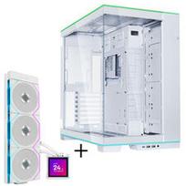 Lian Li O11 Dynamic EVO RGB PC-Gehäuse Bundle + HydroShift II LCD-S 360TL AiO- weiß