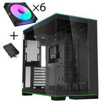 Lian Li O11 Dynamic EVO RGB PC-Gehäuse Bundle, Midi-Tower, ARGB, Tempered Glass + 6x UNI FAN SL-INF Reverse Blade Lüfter - schwarz