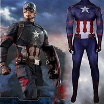 Kapitono Amerikos kostiumas, bodis, cosplay kostiumas XS tamsiai mėlyna spalva