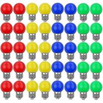 Spalvoti LED lemputės E27 3w=30w Dekoratyvinis ir dizaino šviestuvas 240 liumenų AC220v-240v Dekoravimo lempa Mišrios spalvos Raudona Geltona Mėlyna Žalia - 40 vnt. pakuotė - R