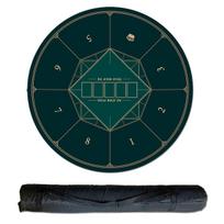 SALUDABLE Round Poker Casino Texas Table Mat with Storage Bag Mat, 120cm, Hold'em (Green) žalia