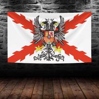 90x150cm Ispanijos imperijos Burgundijos kryžiaus vėliavos gobeleno vėliava barui, alaus barui, koledžo bendrabučio kambariui, meno gobeleno vėliava, dovana 74x94cm(29x37in)