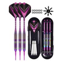 3Pcs Soft Tip Darts Set with Flight Protectors Lightweight Darts Set Plastic Tip Darts Set for Dart Board raudona
