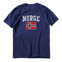 Vyriška mada Norvegijos vėliava Norvegijos marškinėliai Laisvalaikio didelio dydžio S Hip Hop stiliaus viršutiniai marškinėliai S-4xl Marškinėliai 4XL