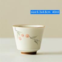 1 Pc Chinese Tradition Ceramic Tea Cup Handmade Persimmon Tea Bowl Household Teacup Personal Meditation Cup Teaware Accessories Teacup