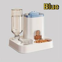 Automatic Cat Dog Water Feeder - Large Capacity Zero-power Integrated Food Water Dispenser, for Multi-cat Households Catteries mėlyna