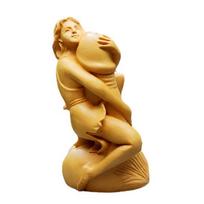 Gražios Moters Medžio Drožyba Buksmedžio Medis Interjeras Feng Shui Kambarys Gyvenamasis Azijietiškas Pastoralinis Dovana Skulptūra, Drožyba, Ornamentas, Dekoras, Apdaila, beige