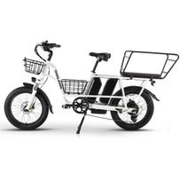 Philodo Traveller Elektrinis Krovininis Dviratis 1000W Didžiausios Galios Variklis 20  Storos Padangos Suaugusiųjų Elektrinis Dviratis 48V 35AH Dvigubas Hidraulinis Stabdys Shimano 7 Pavaros Baltas balta