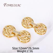 Luxury Fastener Connector Clasps 18K Gold Plated Inlaid Zircon End Beads Fastener Lock Accessories,DIY Jewellery Making Supplies 2 Pieces gray