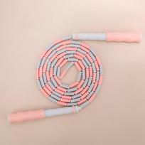 Soft Beaded Jump Rope Non-Slip Handle Adjustable Tangle-Free Segmented Fitness Skipping Rope Keeping Fit Training Playing High Quality rožinė