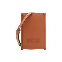 MCM konjako spalvos odinė vertikali rankinė per petį su įspaustu logotipu kasdieniam naudojimui Basic Set (Bag+Dust Bag)