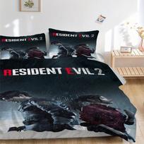 Resident Evil 2 Remake Plakato Patalynės Komplektas - 3 Dalių Antklodės Užvalkalas Dovana Miegamajam, Be UžpildoB153 135x200cm