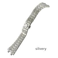21mm 26mm 28mm Nerūdijančio plieno laikrodžio apyrankė Tinka AP Audemars Piguet Royal Oak 15400 26331 15500 Metalinė laikrodžio juosta Sulankstoma sagtelė 26mm sidabras