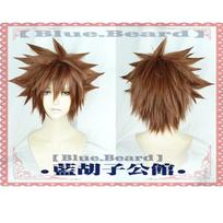Kingdom Hearts Sora Cosplay Perukas Rudas Trumpas Sintetinis Plaukas Helovino Kostiumo Perukai + Peruko Kepuraitė One Size