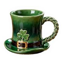 Creative Green Hat Shape Coffee Cup Ceramic Materials Drinking Cup Perfect For Gifting Gift Giving And Holiday Parties M žalia