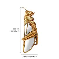 Golden Grasshopper Mirror Wings Wall Hanging Ornament Living Room Wall Background Display Locusts Insect Wall-mounted Decoration auksinė