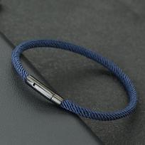 Minimalistinė Elegancija Virvės Apyrankė Vyrams A klasės 4mm Siūlo Apyrankė Homme Nerūdijančio Plieno Sagtelė Pulseiras Masculina Apyrankė Herren XL 21.5cm 8.5Inch tamsiai mėlyna