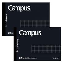 KOKUYO Campus Adult Campus Pusė langelių B6 50 rinkinys iš 2 sąsiuvinių, Dydis, Linijuotas, Modifikuotas, Juodas, Lapai, (NO-295S5-DX2SET)