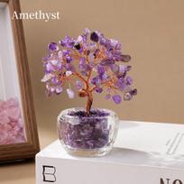 1pc Natural Crystal Money Tree Ornament Feng Shui Wealth Tree with Gemstone Abundance Bowl for Home Office Decoration sculpture 1pc ametistas