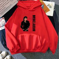 Michael Jackson Grafiniai gobtuvai Ilgomis rankovėmis Madingi džemperiai Berniukui mergaitei Grafinis spausdinimas Moletom Megztiniai su gobtuvu vyrams y2k gobtuvas grafinis gobtuvas XS（old） raudona