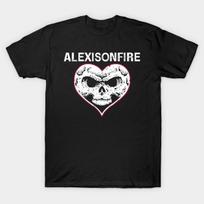Men Black Print T-shirt Alexisonfire Band No-Cut Transfer Paper Print Cotton Tshirt 2XL juoda