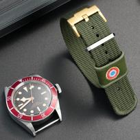 Aukštos kokybės nailoninis laikrodžio dirželis TUDOR Black bay Biwan/1958, minkštas vandeniui atsparus drobės dirželis vyrams, lauko sporto apyrankė 22mm 22mm