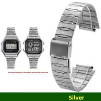 18mm Stainless Steel Watchband for Casio A158/159/A168/169/F91W AQ-S810/AE1200/1300 Series Metal Watch Strap Men Women Wristband 22x18mm Width sidabras