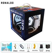 CR7 Čempionų lygos atminimo odinis futbolo kamuolys, atsparus dilimui, 5 dydžio (Vaikų ir Suaugusiųjų) Konkursui ir stojamiesiems egzaminams. Size 5 (Standard 11-a-side)