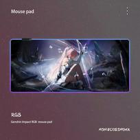 Wuthering Waves Aemeath Mouse Pad RGB Gaming Mouse Pad Desk Mat HD Gamer Large LED Light XXL MousePads RGB600x300x3mm