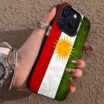 K-Kurdistano vėliava Telefono dėklas iPhone 17,16,15,14,13,12,11,Pro,X,XS,Max,Plus minkštas juodas dangtelis iPhoneXSMAX