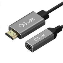 QGeeM HDMI Vienas į Mini DP Keitiklis Adapterio Kabelis UHD 4K@30Hz Plug and Play Kompiuteriui Nešiojamam Kompiuteriui