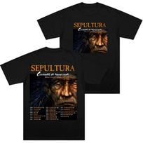 Sepultura Europos turo proginiai marškinėliai, Metalinio roko stiliaus, Unisex medvilniniai trumpomis rankovėmis, High Street roko viršutiniai marškinėliai S juoda