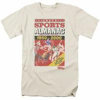 Back to the Future Sports Almanac T Shirt Mens Licensed Retro Movie Tee Cream XXL